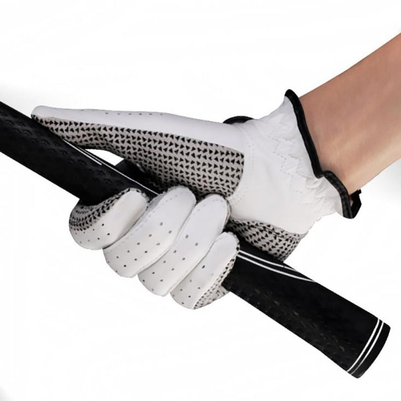 New Golf Gloves Fabric For Men Male Slip-Resistant Breathable Granules Microfiber Cloth Left Hand Sport Gloves