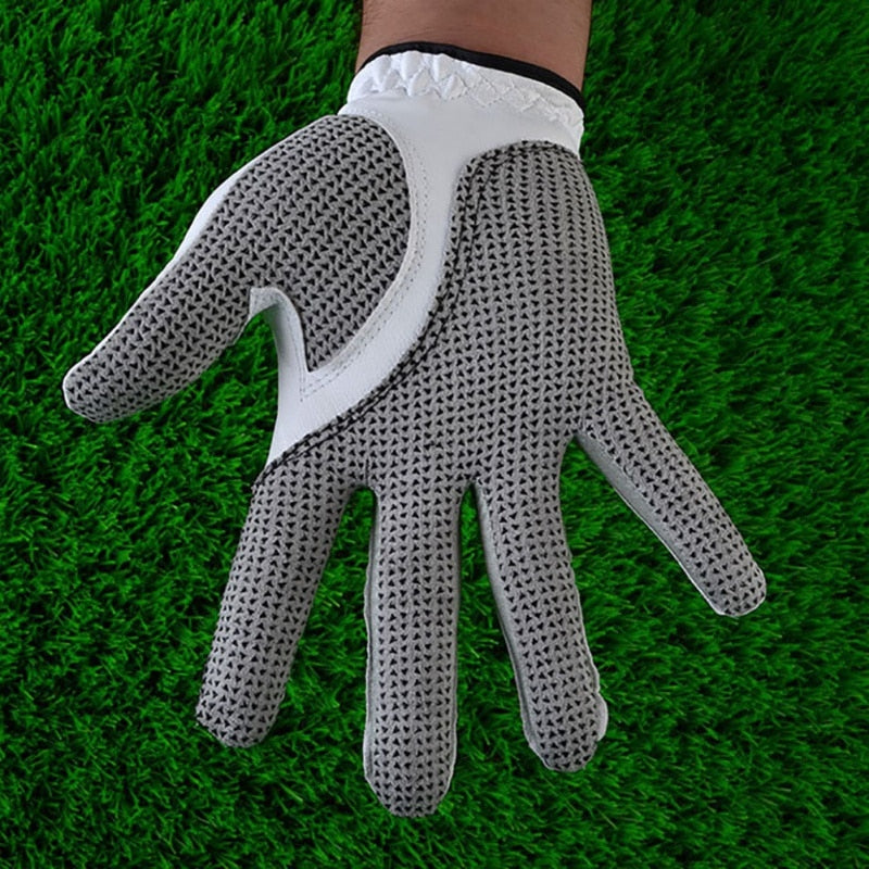 New Golf Gloves Fabric For Men Male Slip-Resistant Breathable Granules Microfiber Cloth Left Hand Sport Gloves