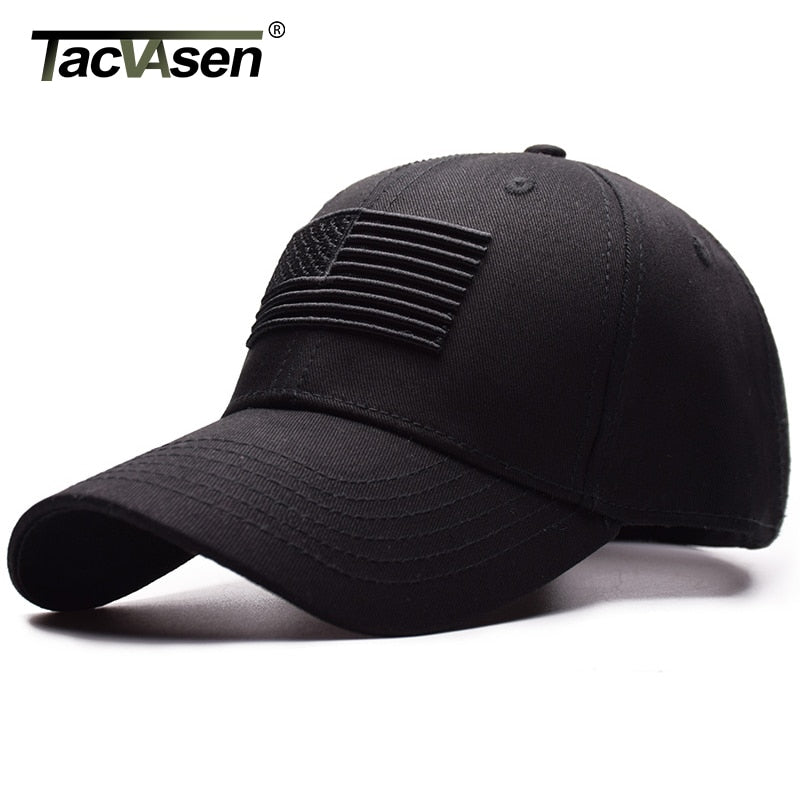 TACVASEN Tactical Baseball Cap Men Summer USA Flag Sun Protection Adjustable Cap Male Fashion Airsoft Casual Golf Baseball Hat