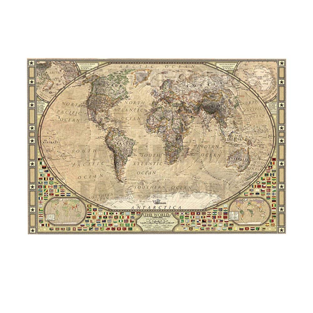 World Map Decor Bath Rugs By, World Flags Geographical Knowledge, Non-Slip Floor Entryways Indoor Front Door Mat Bathroom Rugs