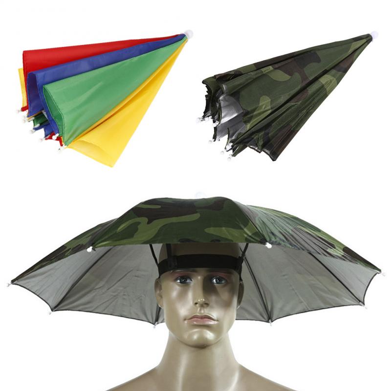 Golf Caps Camping Fish Sun Day New Outdoor Foldable Sun Umbrella Hat Golf Headwear Cap Head Hat Hands Free Umbrella