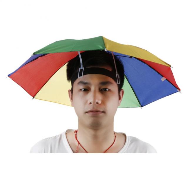 Golf Caps Camping Fish Sun Day New Outdoor Foldable Sun Umbrella Hat Golf Headwear Cap Head Hat Hands Free Umbrella